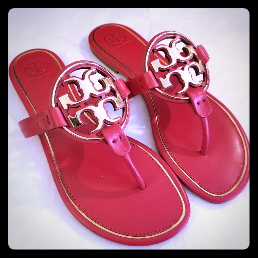 Tory Burch Metal-Logo Miller Sandals - NWOB